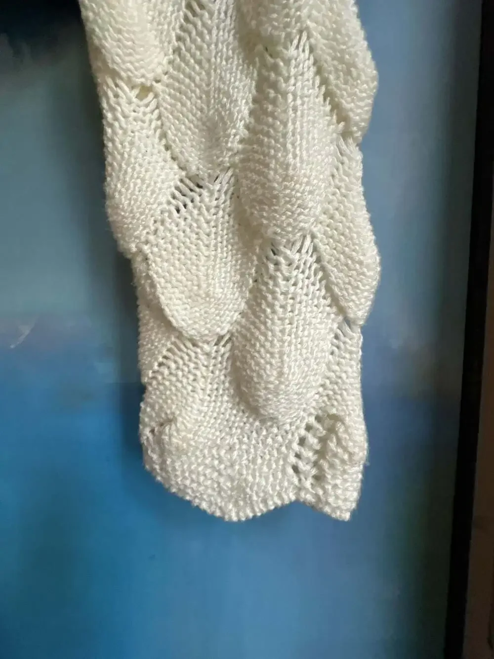 FARM RIO Off-White Mixed Lace Stitch Cardigan